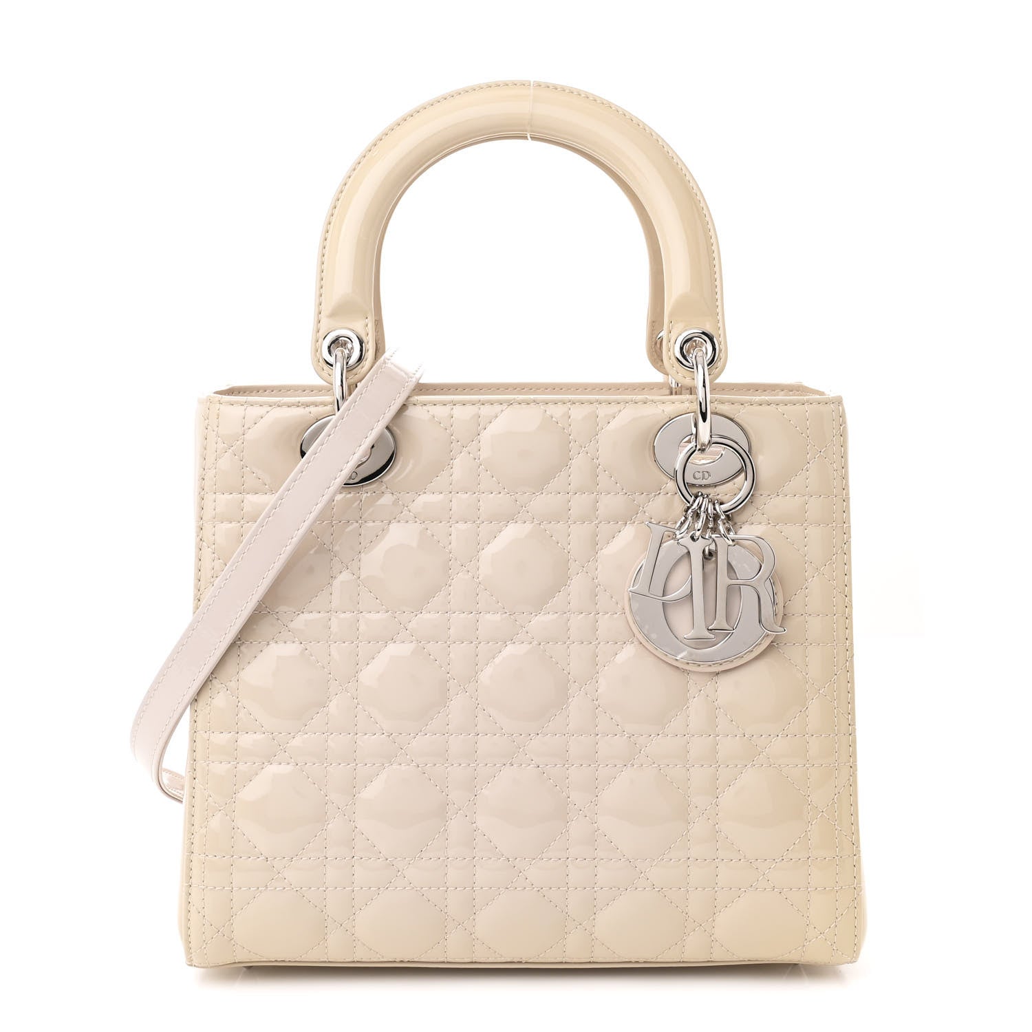 Christian Dior Patent Cannage Medium Lady Dior Beige 1 of 11