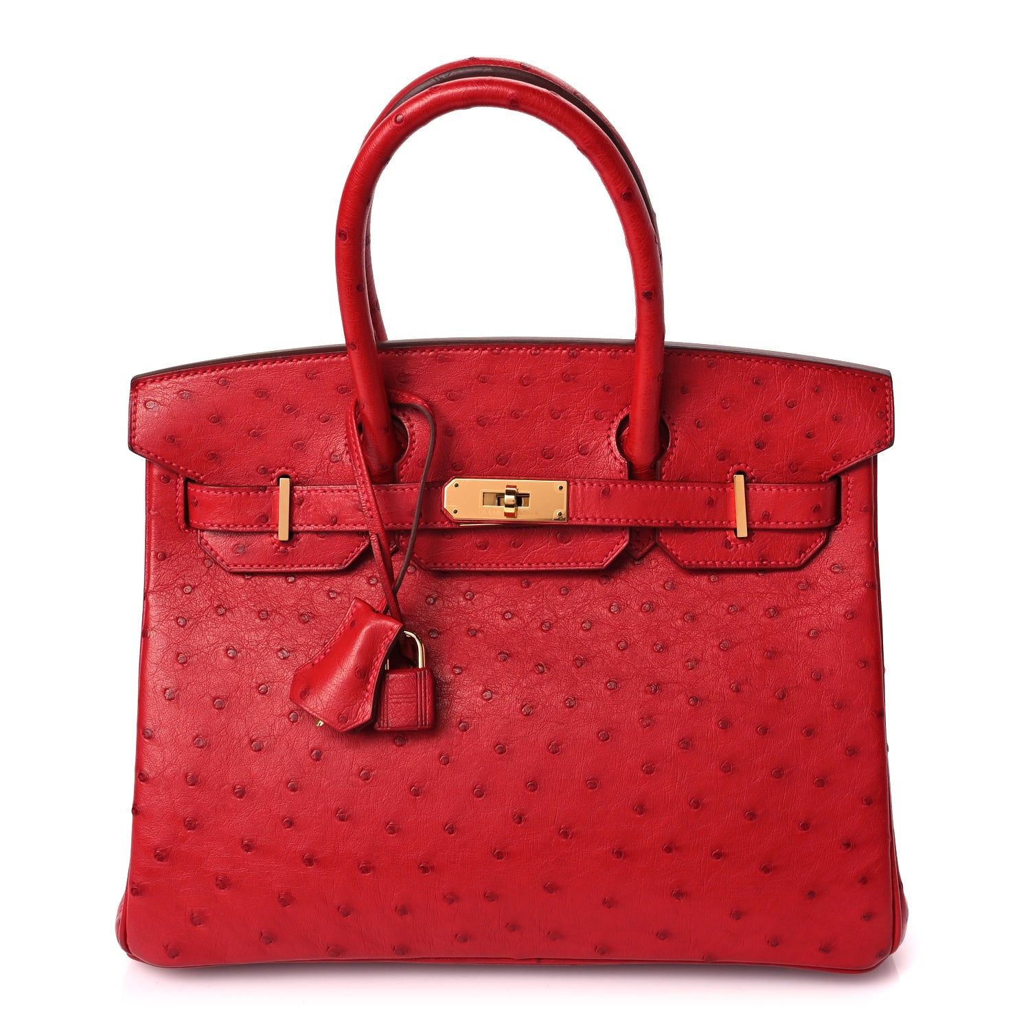 Hermes RESERVED -  Ostrich Birkin 30 Rouge Vif 1 of 9