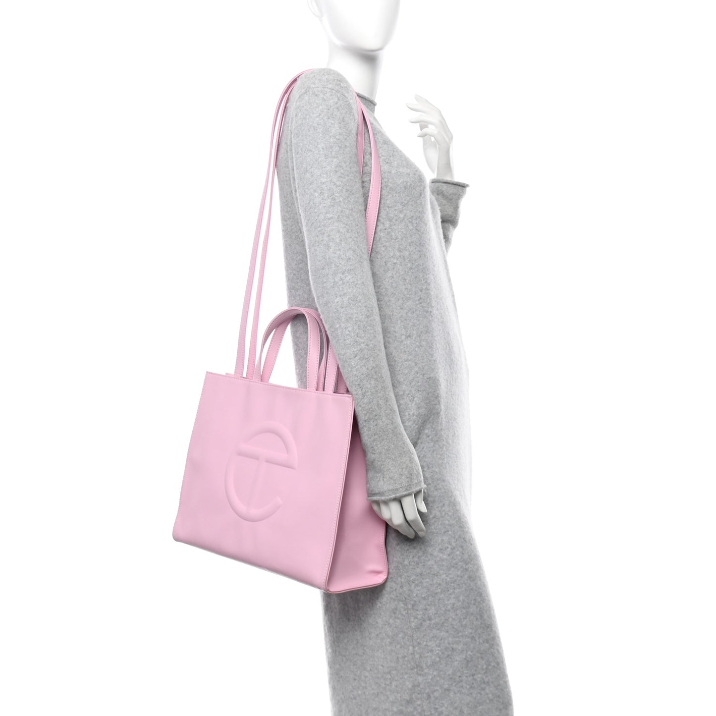 Vegan Leather Medium Shopping Bag Bubblegum