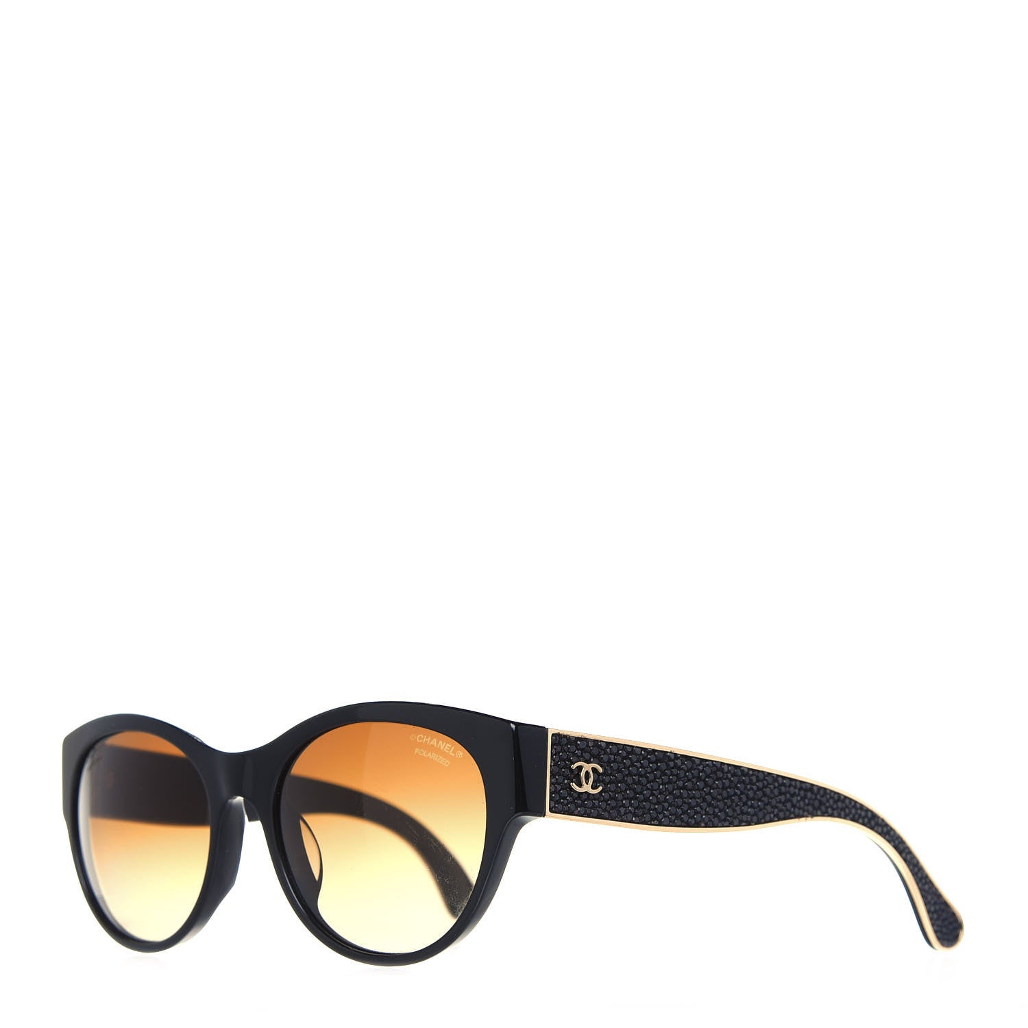 Chanel Crystal CC Polarized Stingray Sunglasses 5273-Q Black 1 of 7