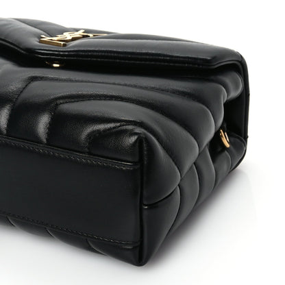 Saint Laurent Calfskin Y Quilted Monogram Toy Loulou Crossbody Satchel Black 8 of 8