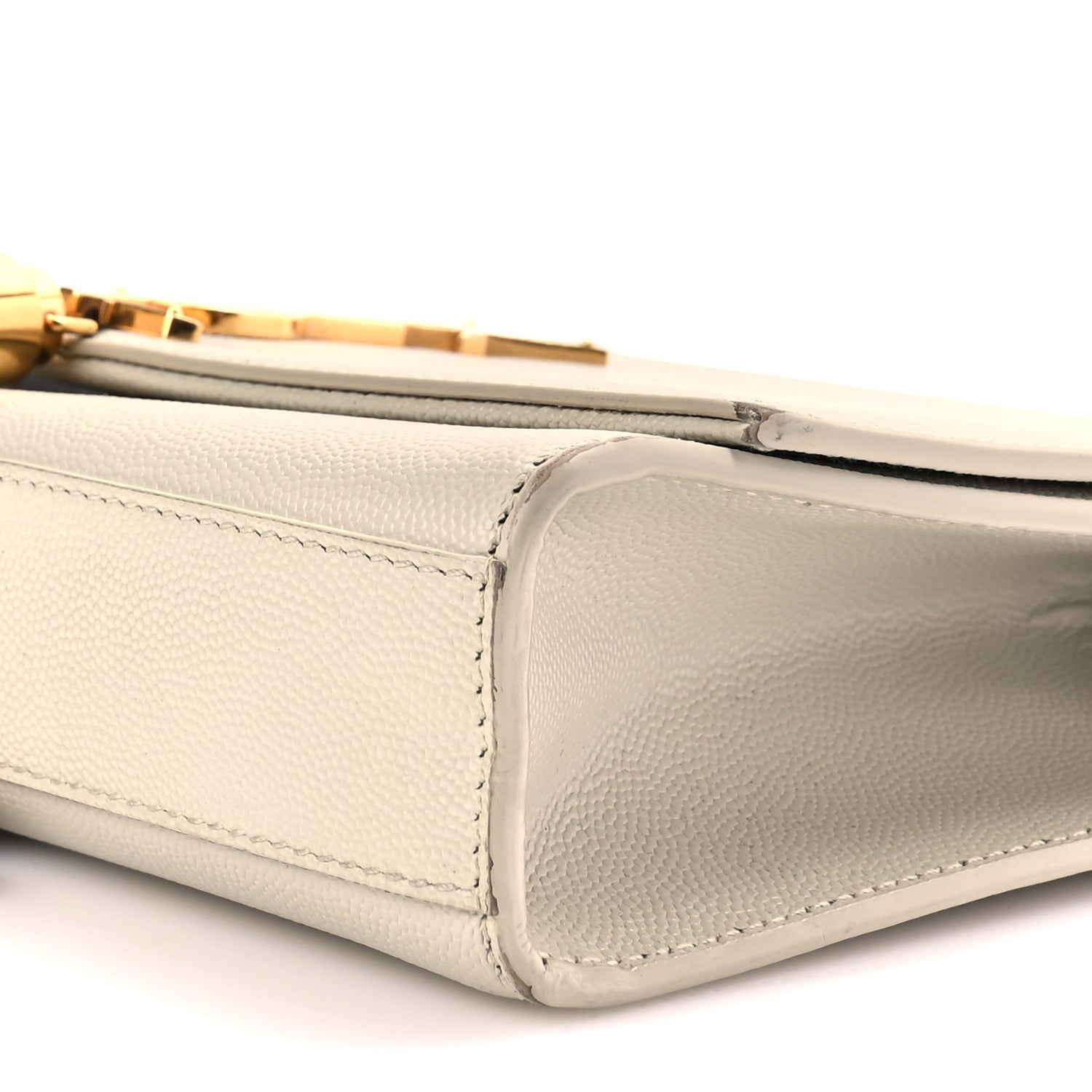 Saint Laurent Grain De Poudre Calfskin Medium Classic Monogram Kate Tassel Satchel Crema Soft 8 of 8