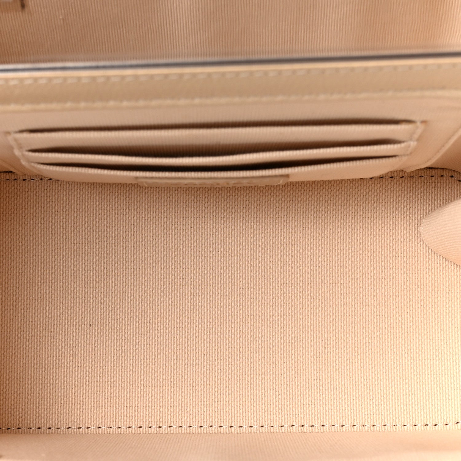 Chanel Caviar Quilted Small Tiny CC Vanity Case With Chain Beige 5 of 10