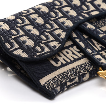 Christian Dior Oblique Slim Saddle Pouch Blue 9 of 10