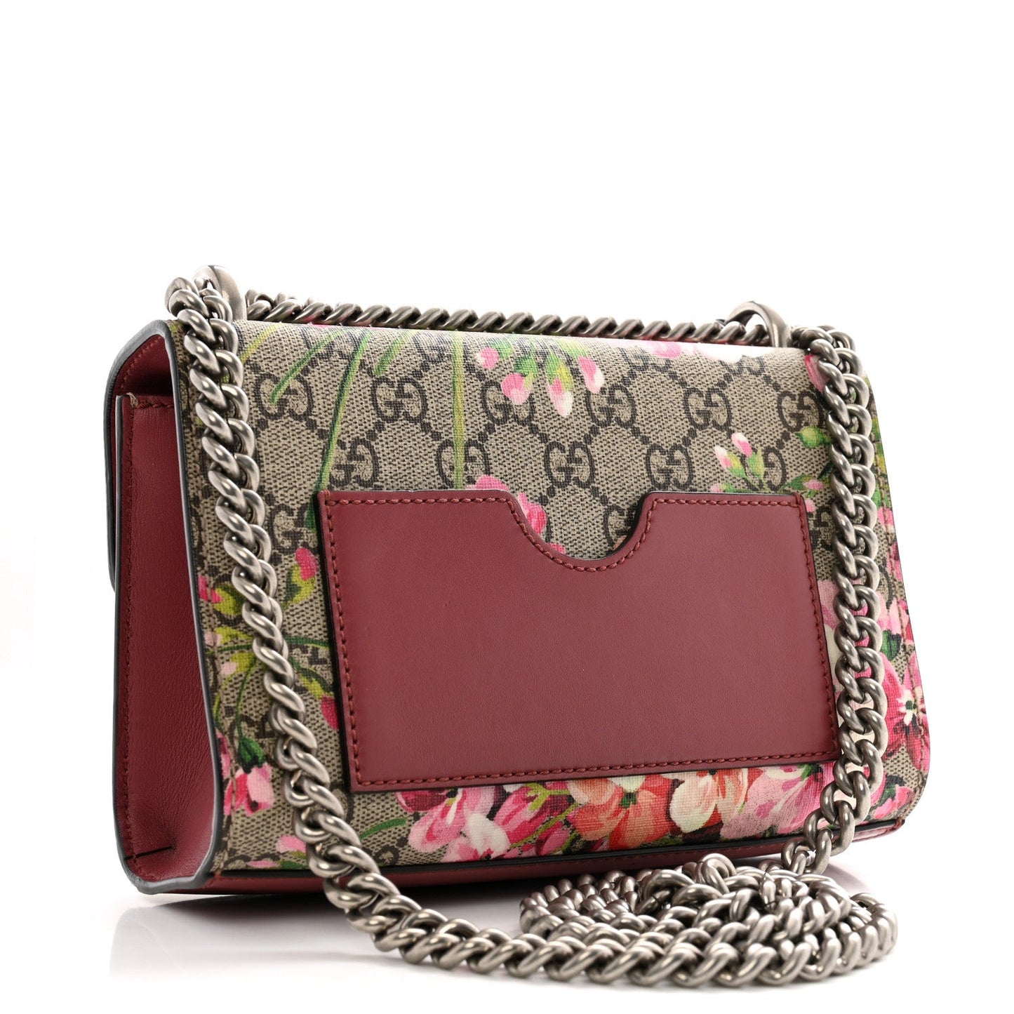 GG Supreme Monogram Blooms Small PadLock Shoulder Bag Beige Multicolor Dry Rose