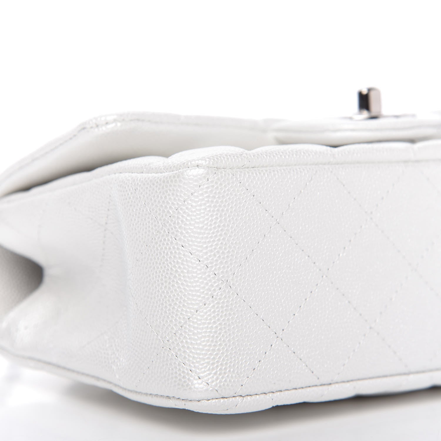 Chanel Iridescent Caviar Quilted Mini Top Handle Rectangular Flap White 6 of 11