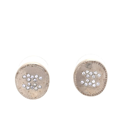 Chanel Crystal CC Round Earrings  Gold 1 of 5