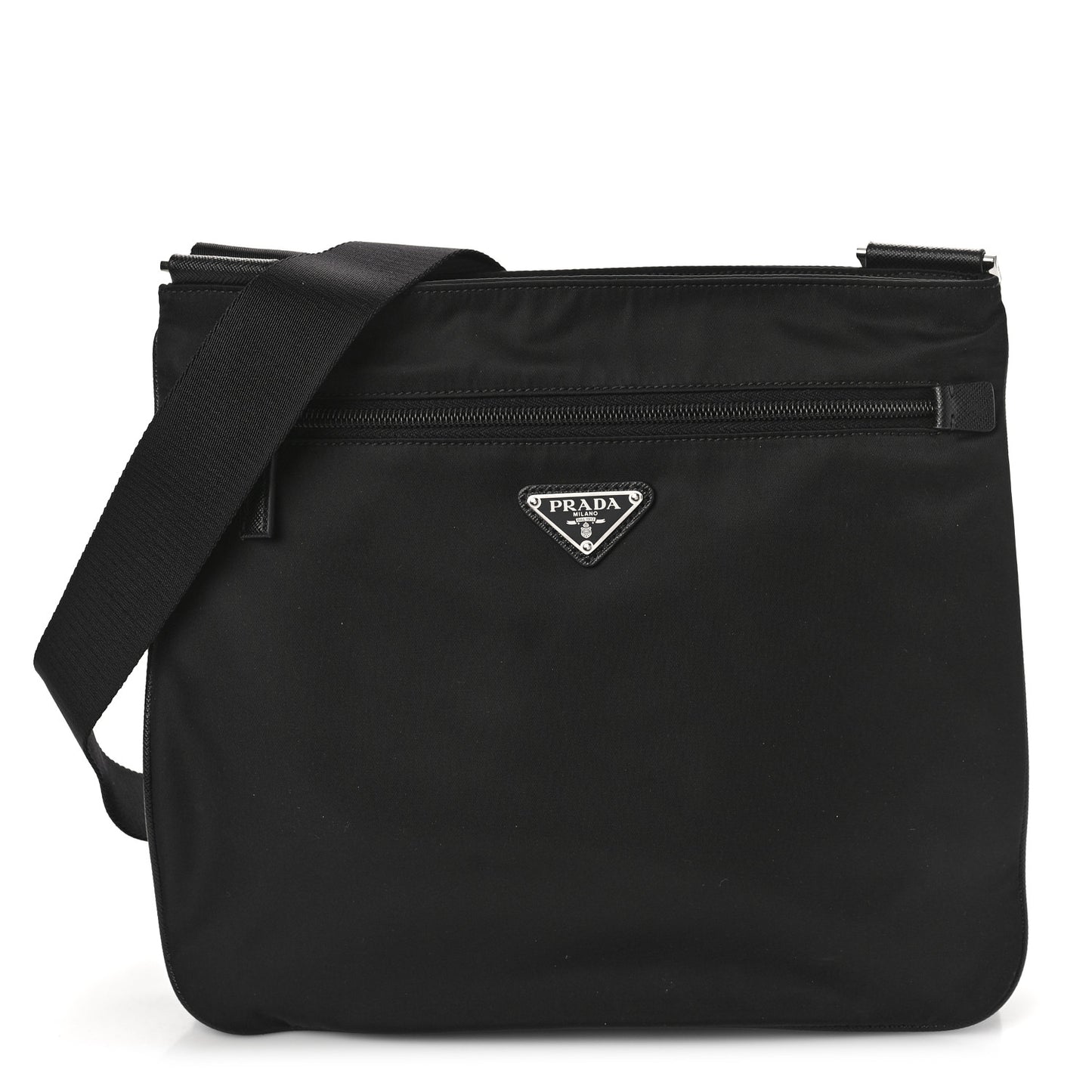 Nylon Messenger Bag Black