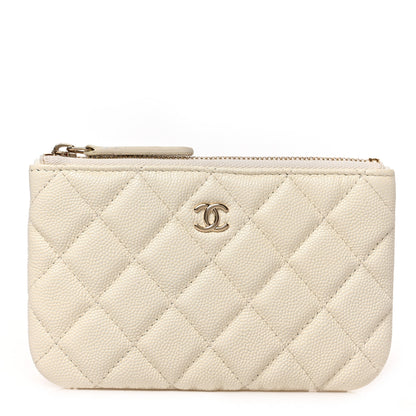 Chanel Caviar Quilted Small Cosmetic Case White 1 of 7