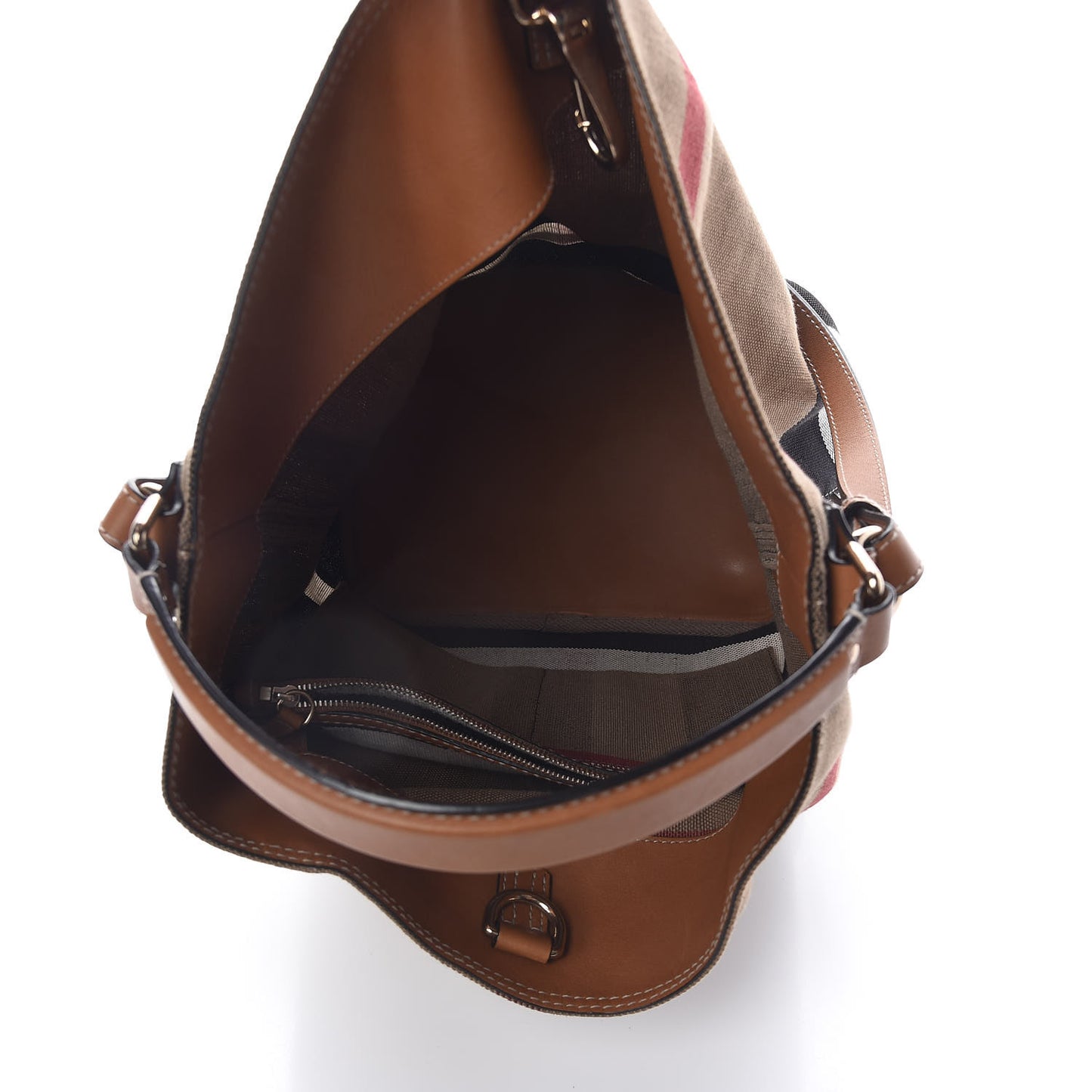Canvas Mega Check Medium Ashby Hobo Saddle Brown