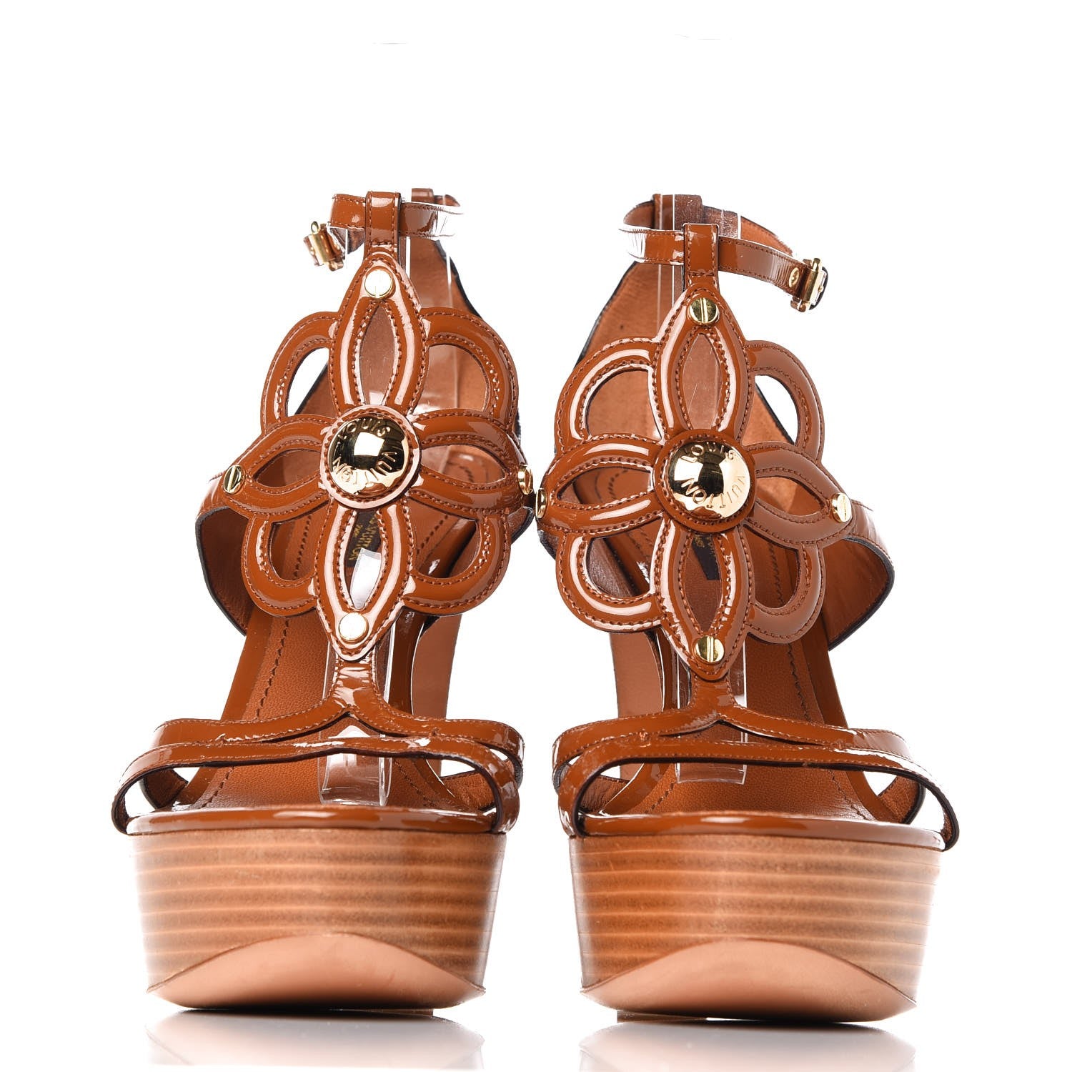 Louis Vuitton Patent Pump 38.5 Brown 2 of 9