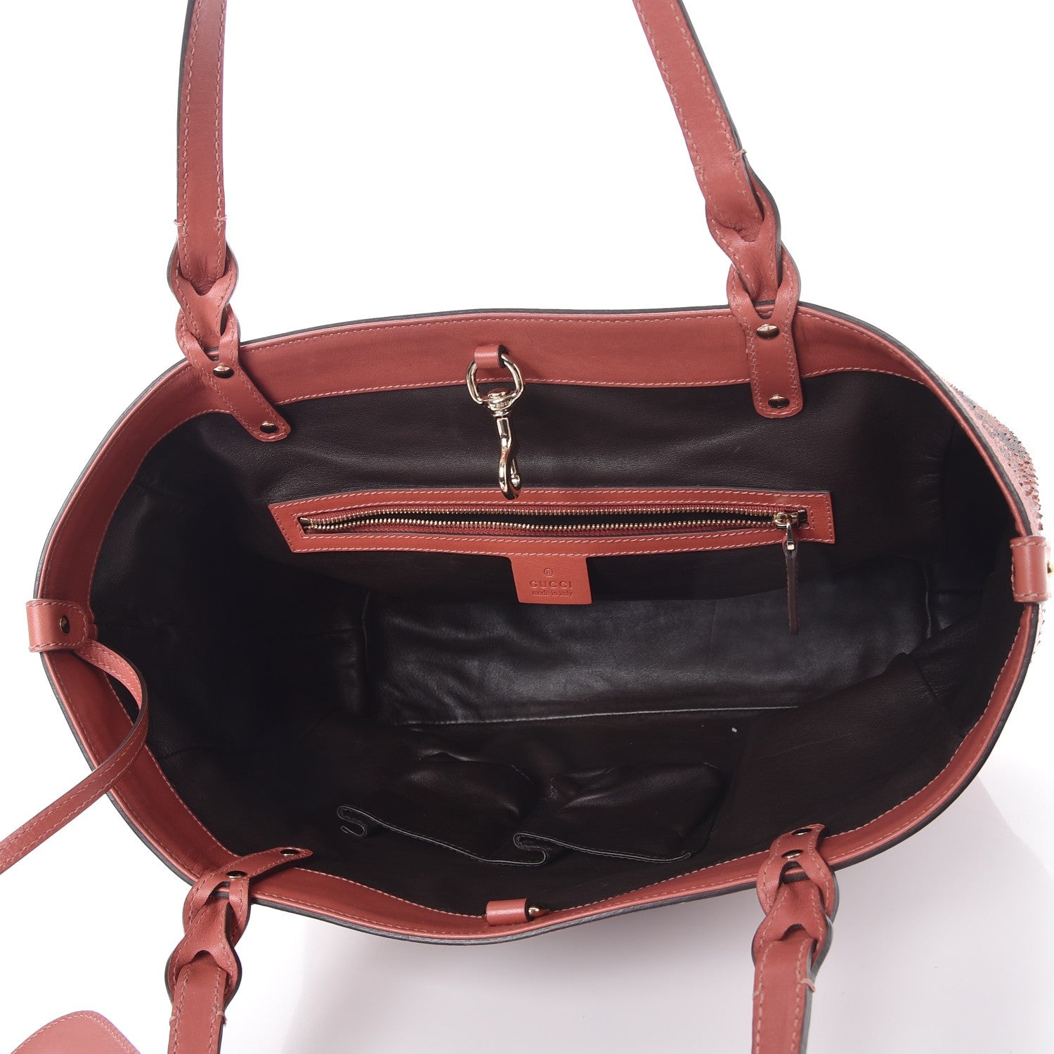 Gucci Python Medium Craft Tote Coral 6 of 9