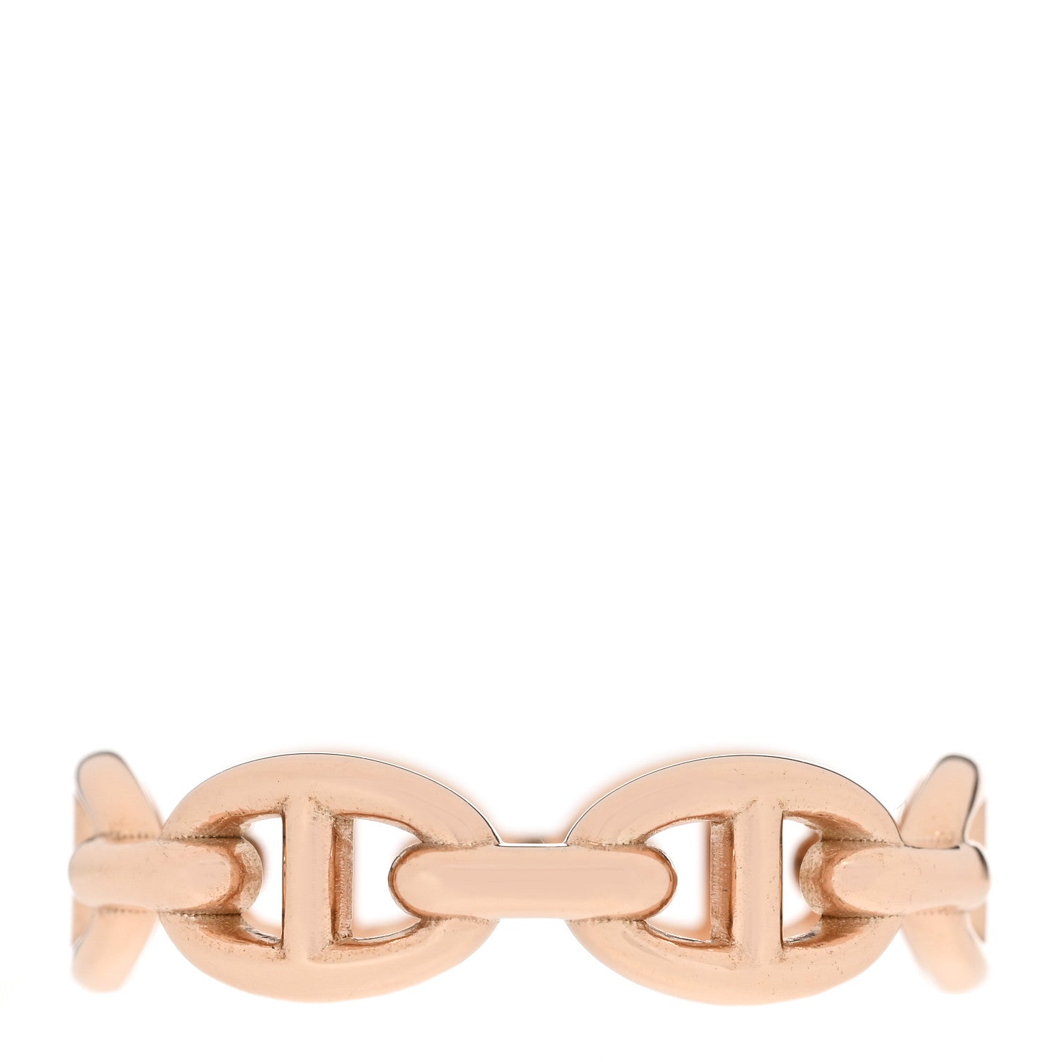 Hermes 18K Rose Gold PM Chaine d'Ancre Enchainee Ring 57 8 3 of 9