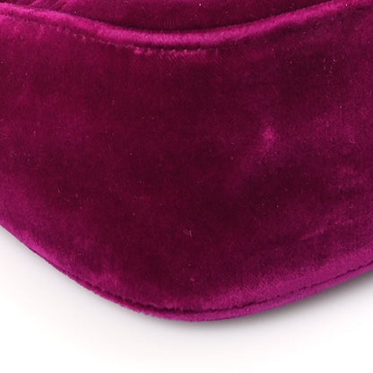Gucci Velvet Matelasse Medium GG Marmont Shoulder Bag  Fuchsia Violet Cyclamen 8 of 9