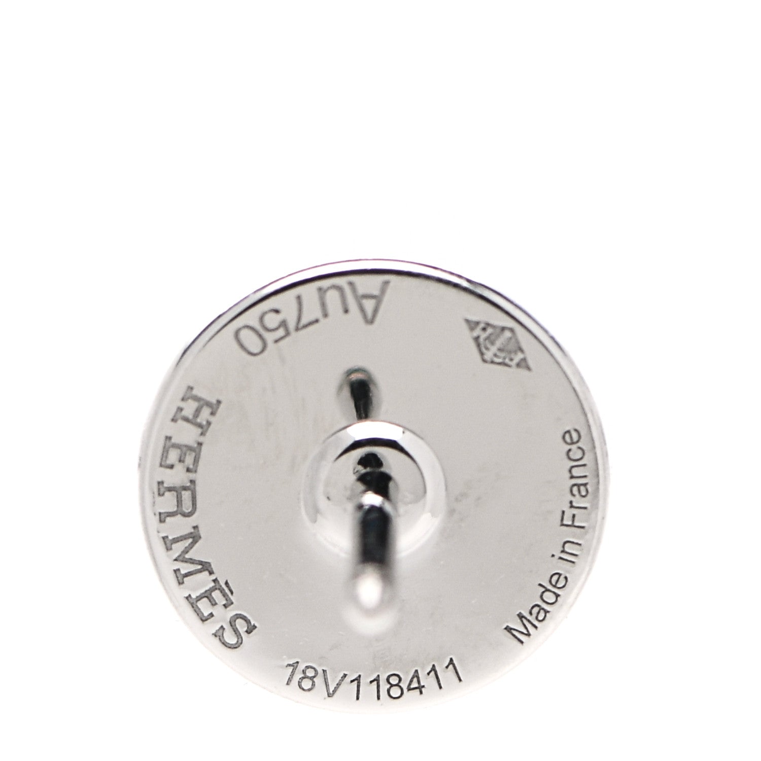 Hermes 18K White Gold Diamond Small Gambade Earrings 4 of 5