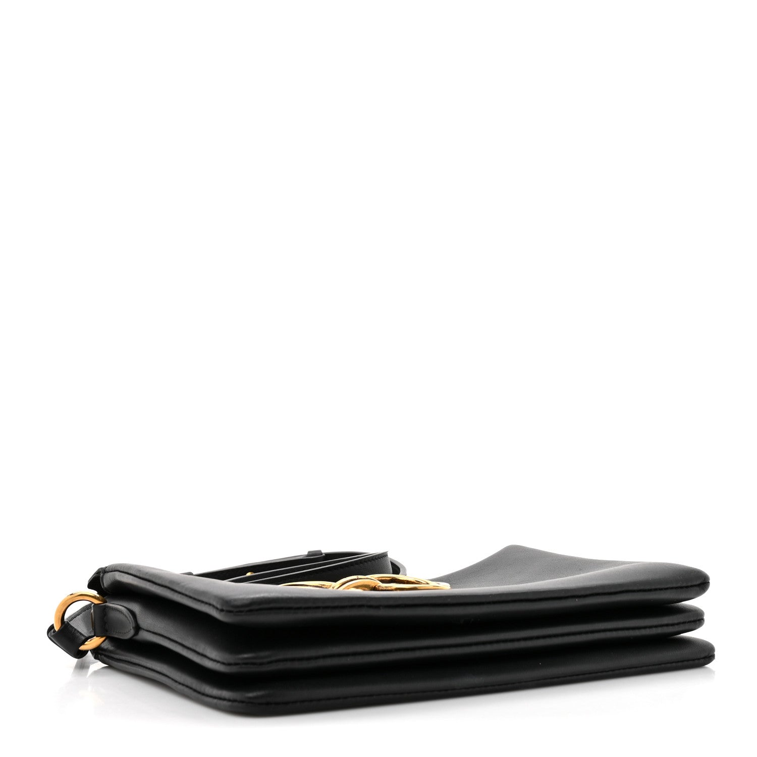 Salvatore Ferragamo Calfskin Trapezio Shoulder Bag Black 4 of 12
