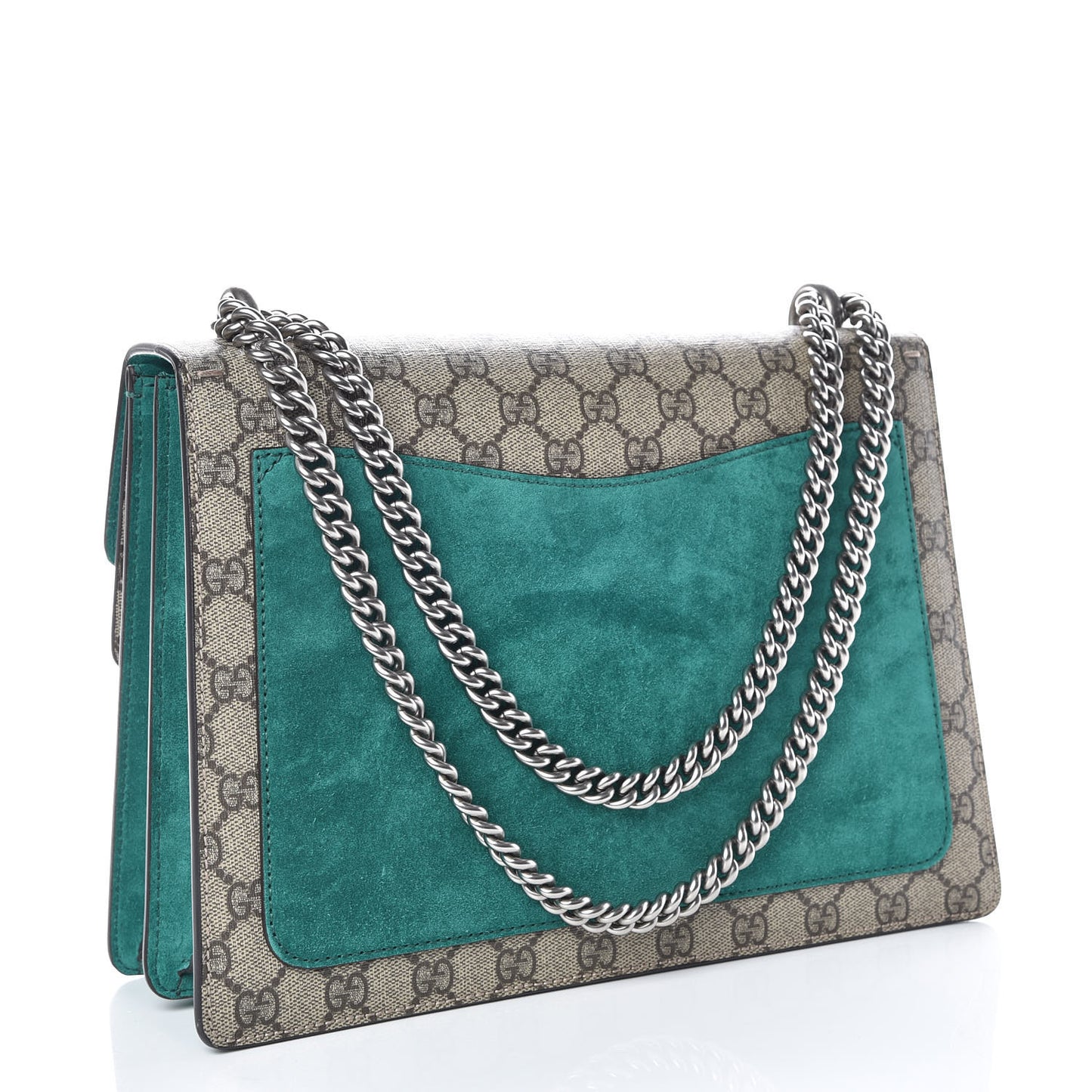 GG Supreme Monogram Embroidered Medium Dionysus Shoulder Bag Emerald