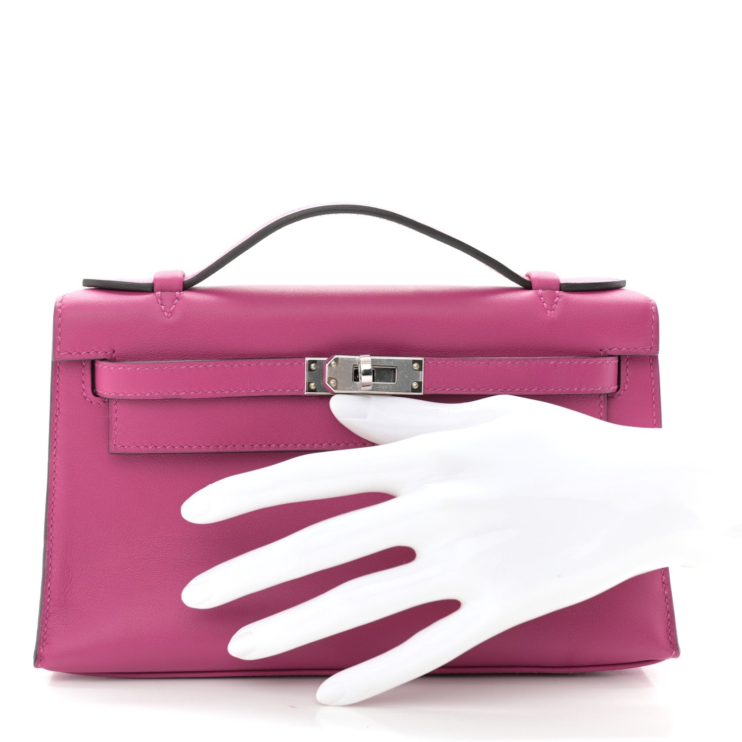 Hermes Swift Kelly Pochette Clutch Rose Pourpre 2 of 11