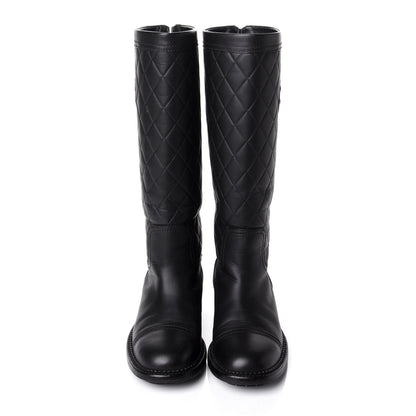 Chanel Oily Calfskin Quilted High Boots 36 Black 5 of 10