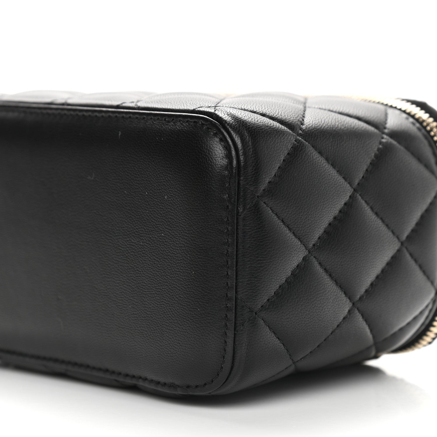 Chanel Lambskin Quilted Pearl Crush Small Vanity Case With Chain Black 9 of 9