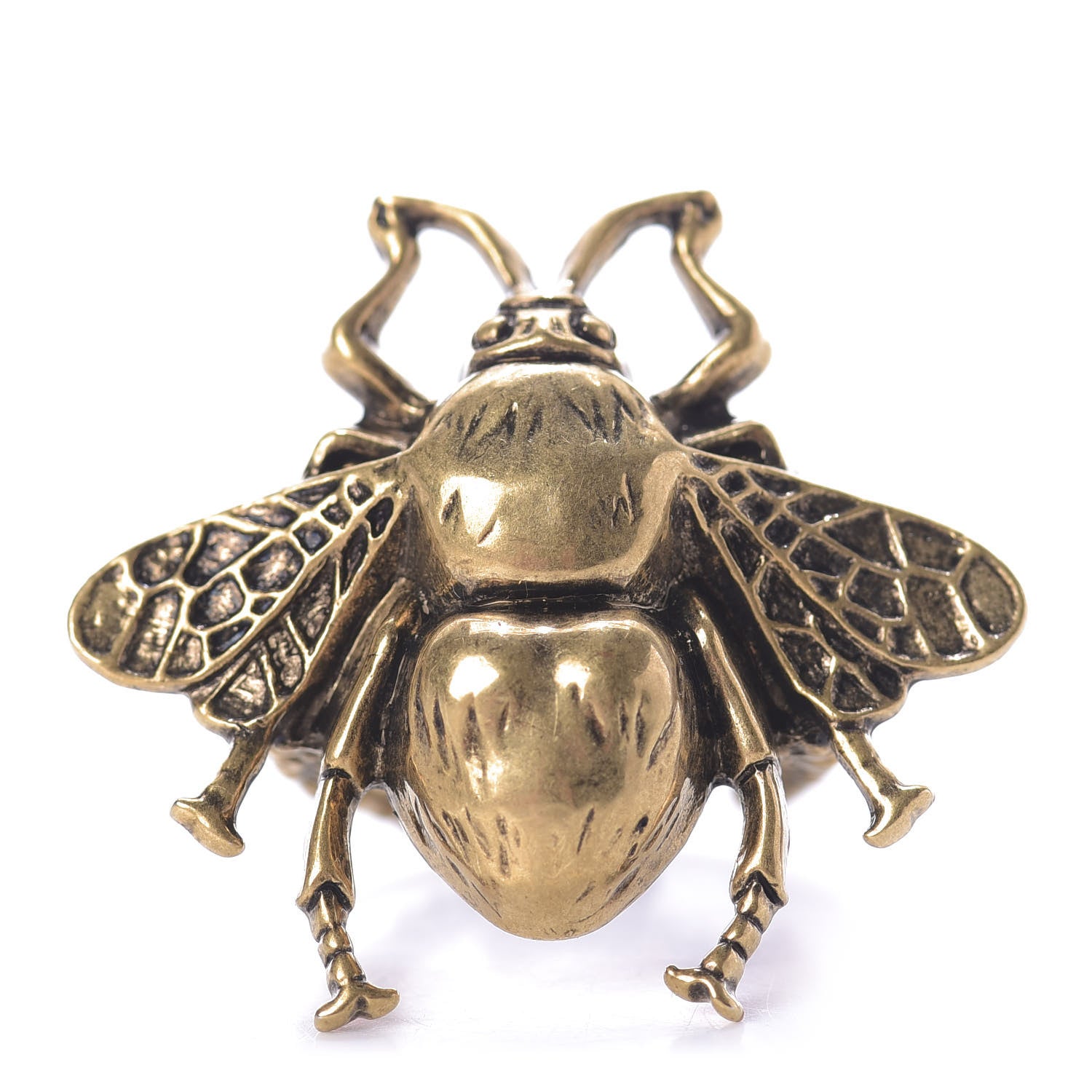 Gucci Metal Enamel Bee Ring S Aged Gold 1 of 5