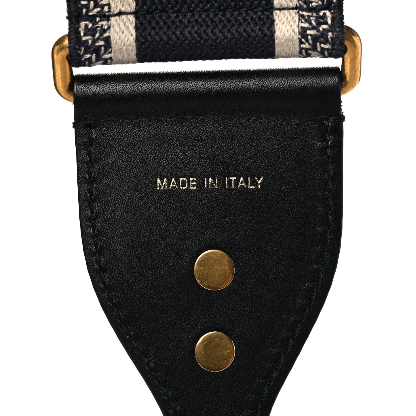 Canvas Embroidered Shoulder Strap Black