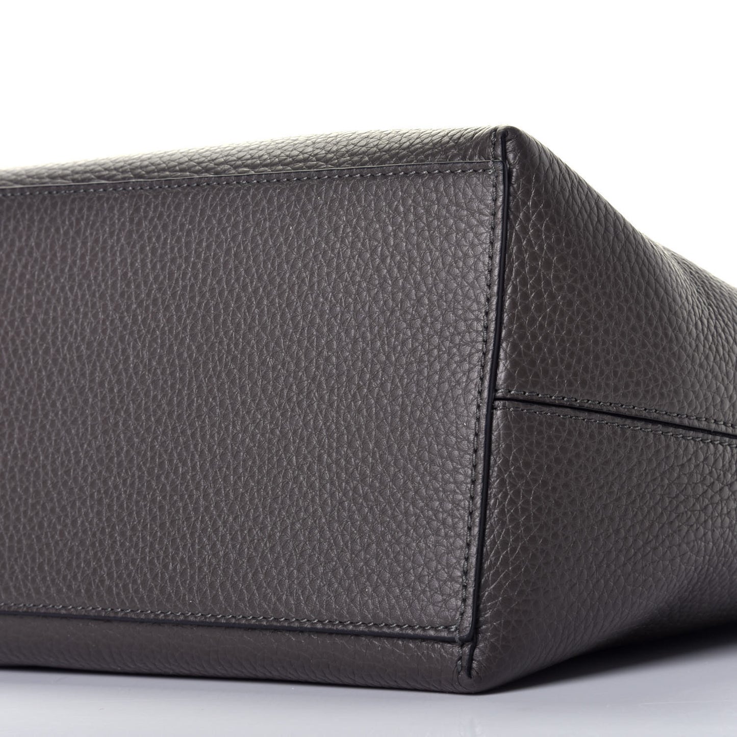 Grained Calfskin Rockstud Shoulder Tote Graphite