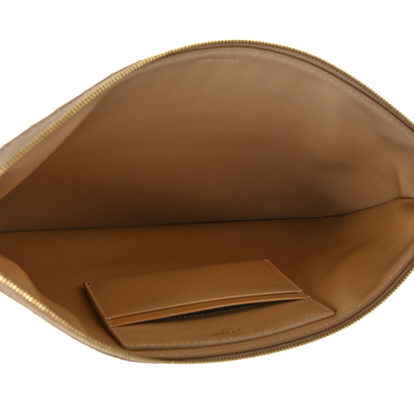 Calfskin Quilted Zip Pouch Nude