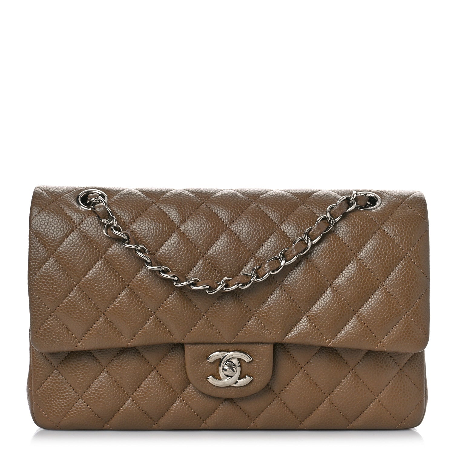 Chanel Caviar Quilted Medium Double Flap Dark Beige 1 of 9