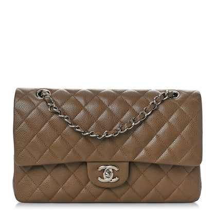 Chanel Caviar Quilted Medium Double Flap Dark Beige 1 of 9