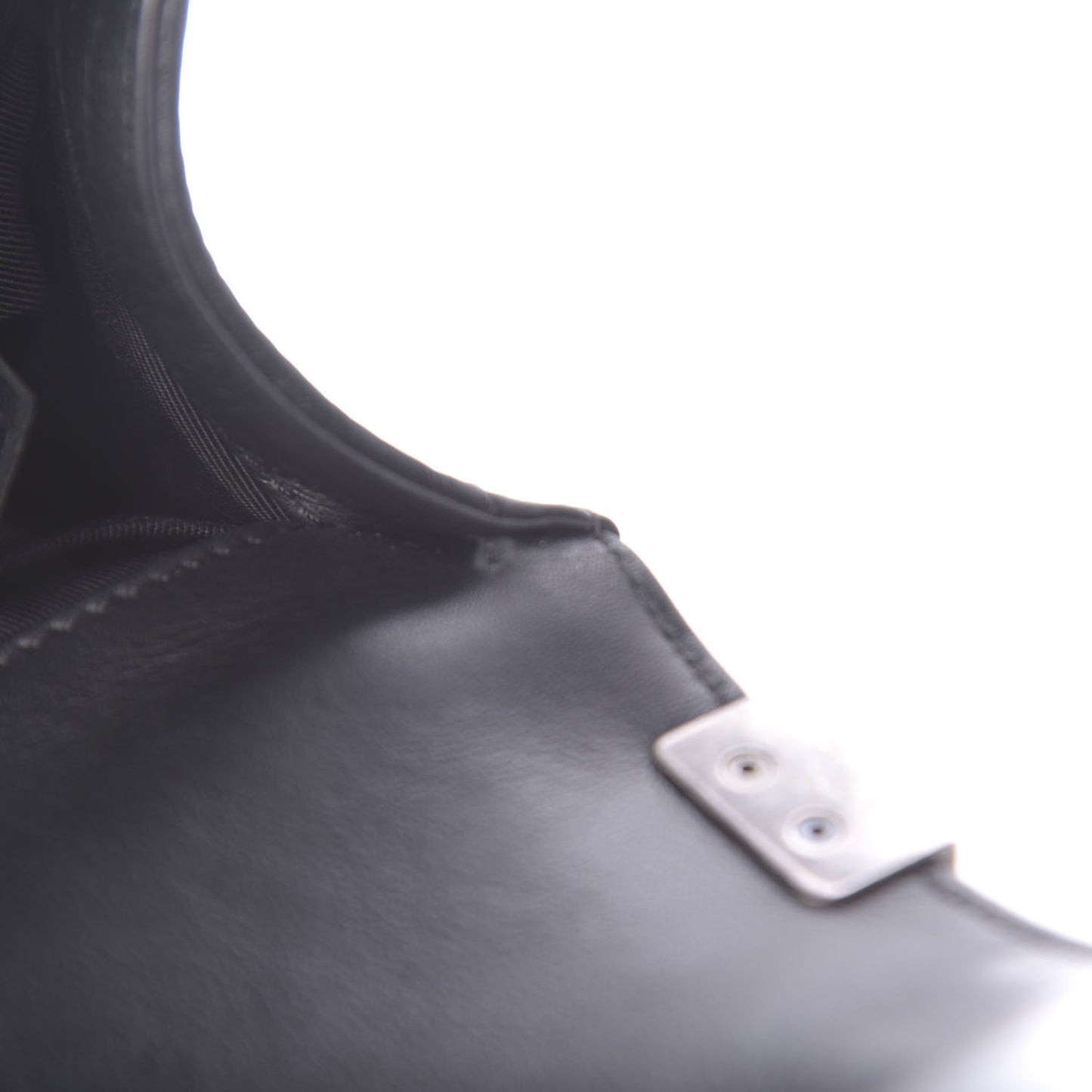 Calfskin Quilted Small Boy Flap Black