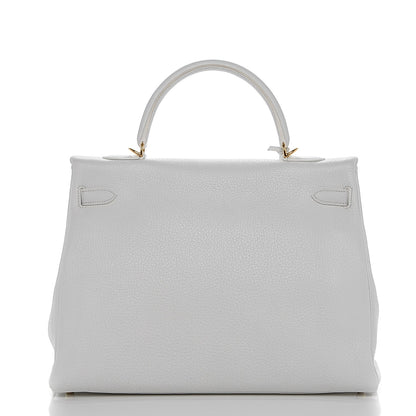Hermes Taurillon Clemence Kelly Retourne 35 White 4 of 25