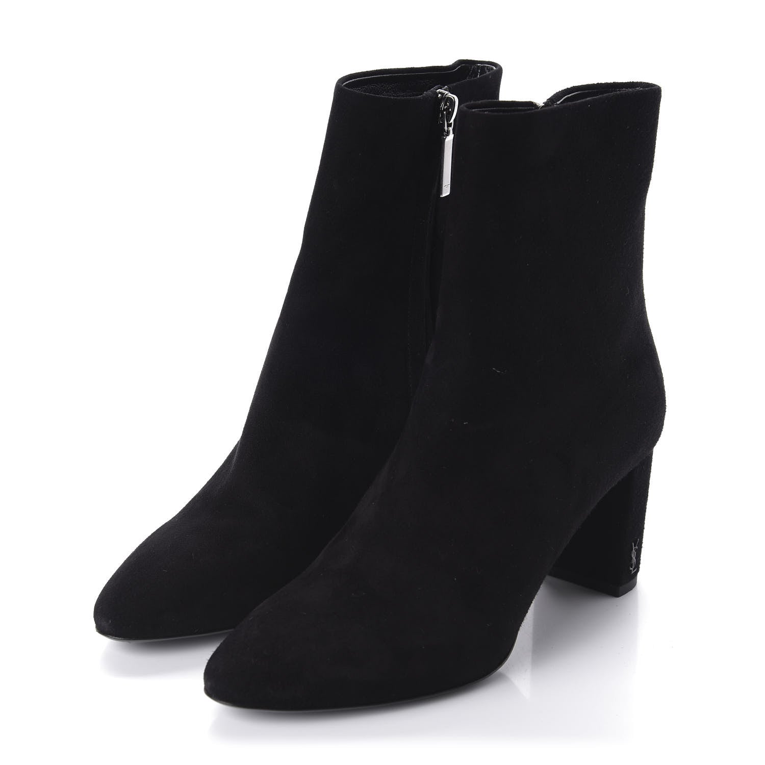 Saint Laurent Suede Loulou 95 Ankle Zip Boot 38.5 Black 3 of 9