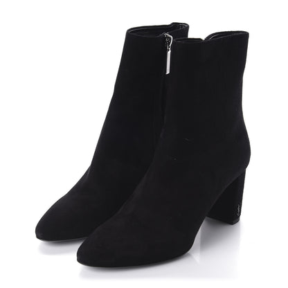 Saint Laurent Suede Loulou 95 Ankle Zip Boot 38.5 Black 3 of 9