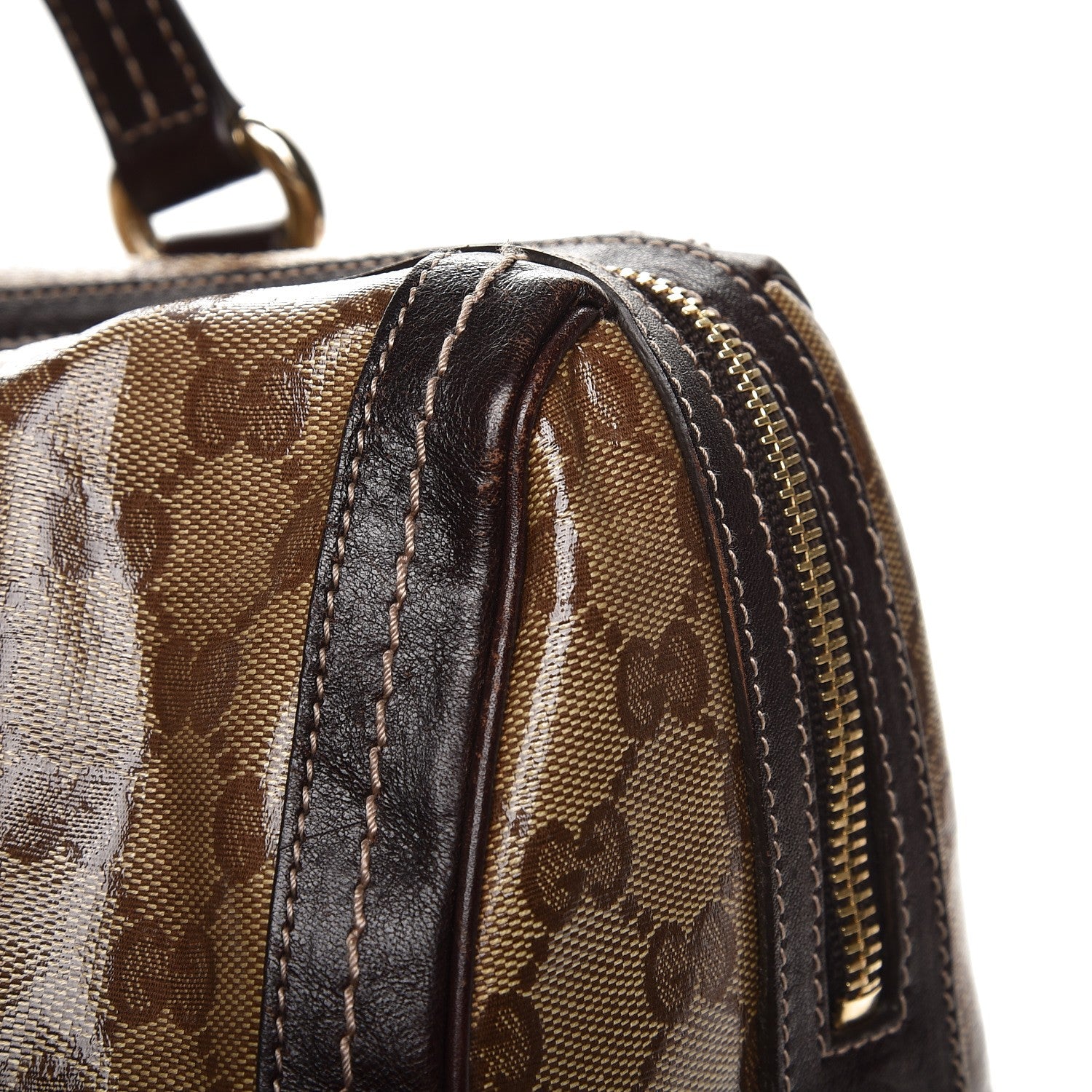 Gucci Crystal Monogram Large Duchessa Boston Dark Brown 9 of 13