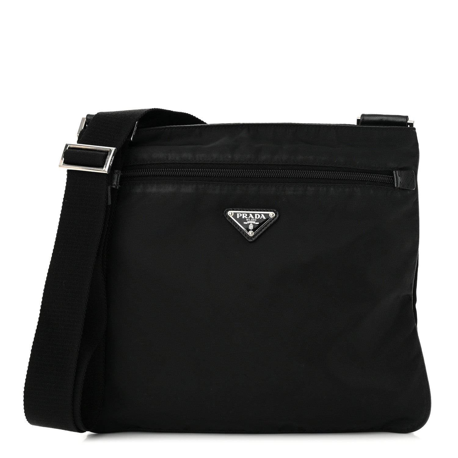 Prada Nylon Vela Flat Messenger Bag Black 1 of 10
