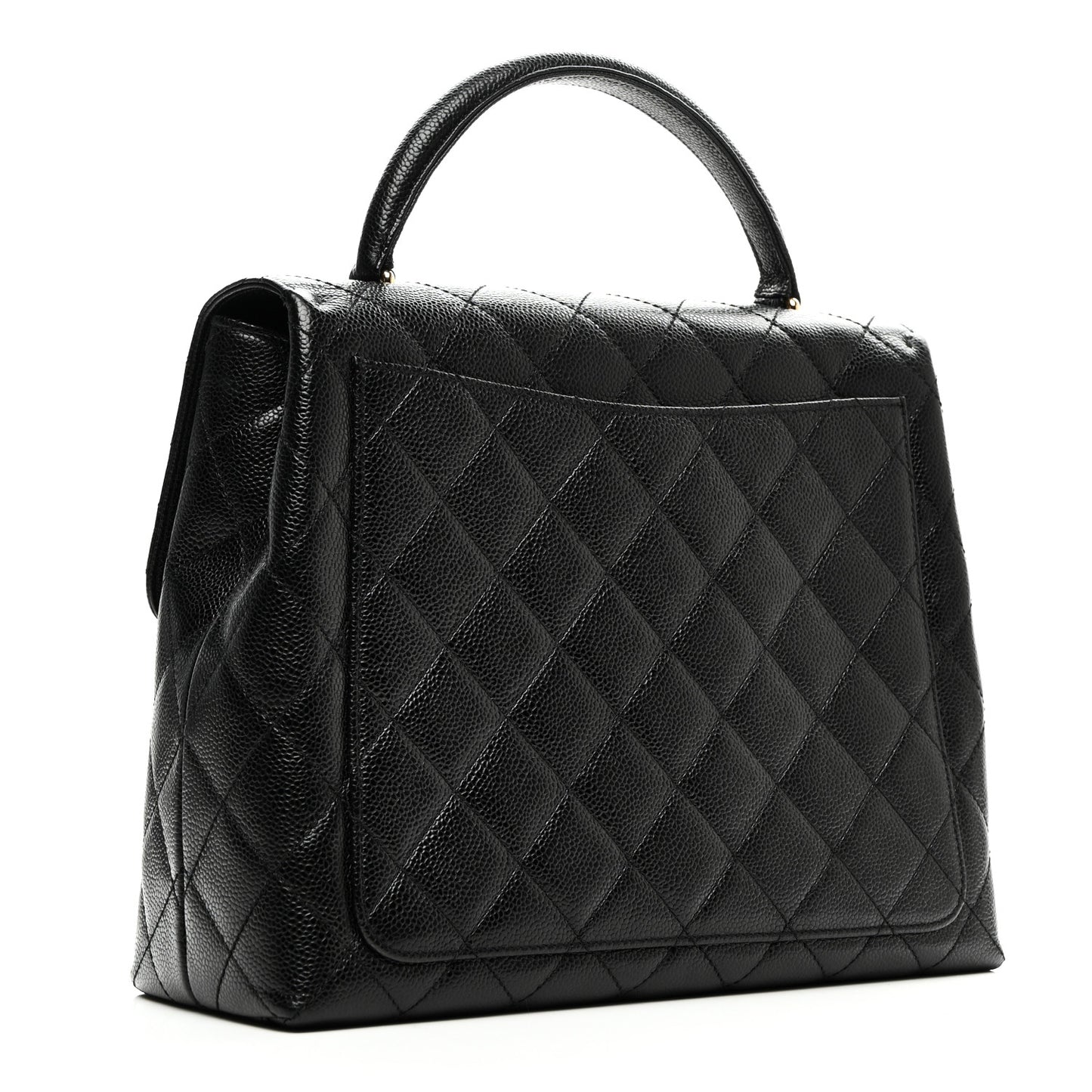Caviar Quilted Jumbo Kelly Flap Black