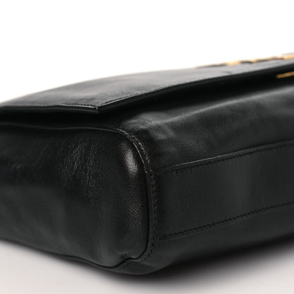 Saint Laurent Smooth Calfskin Suede Medium Reversible Monogram Kate Satchel Black 13 of 14