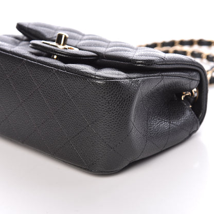 Chanel Caviar Quilted Mini Square Flap Dark Grey 9 of 10