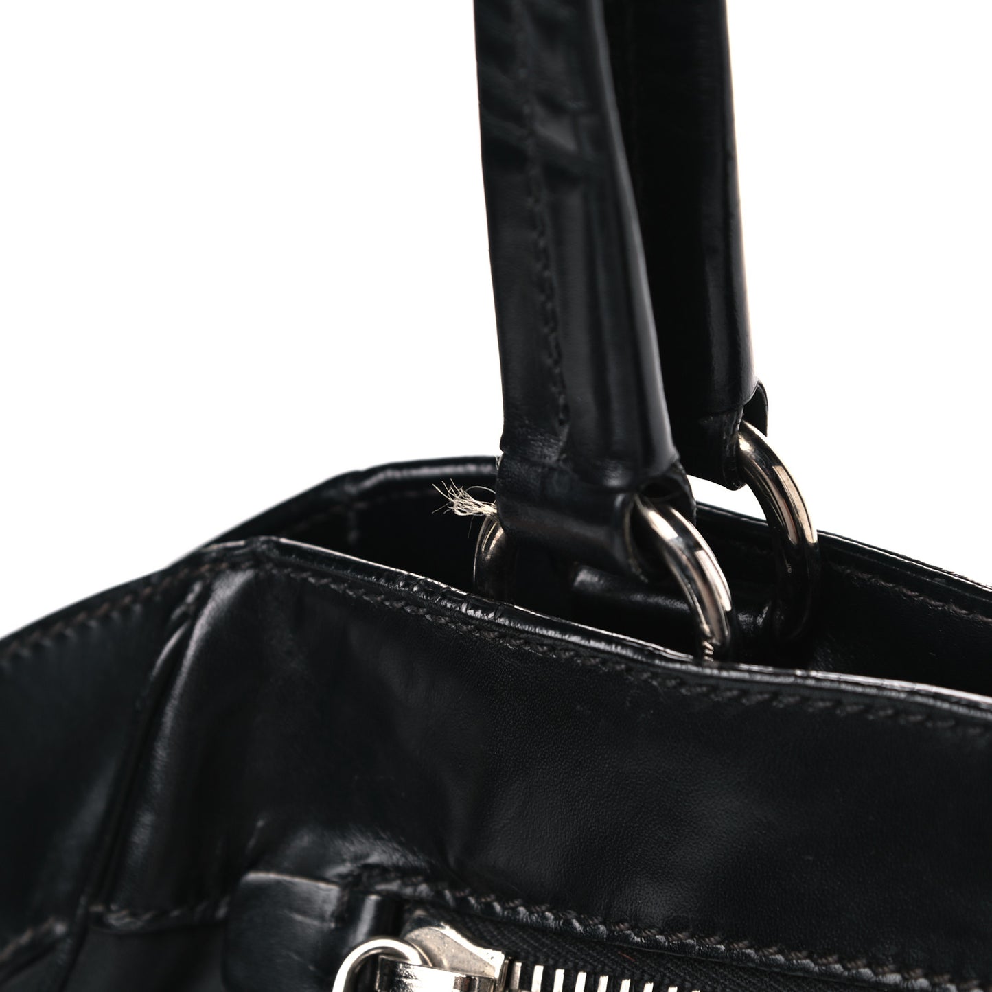 Tessuto Nylon Soft Calfskin Shoulder Bag Black