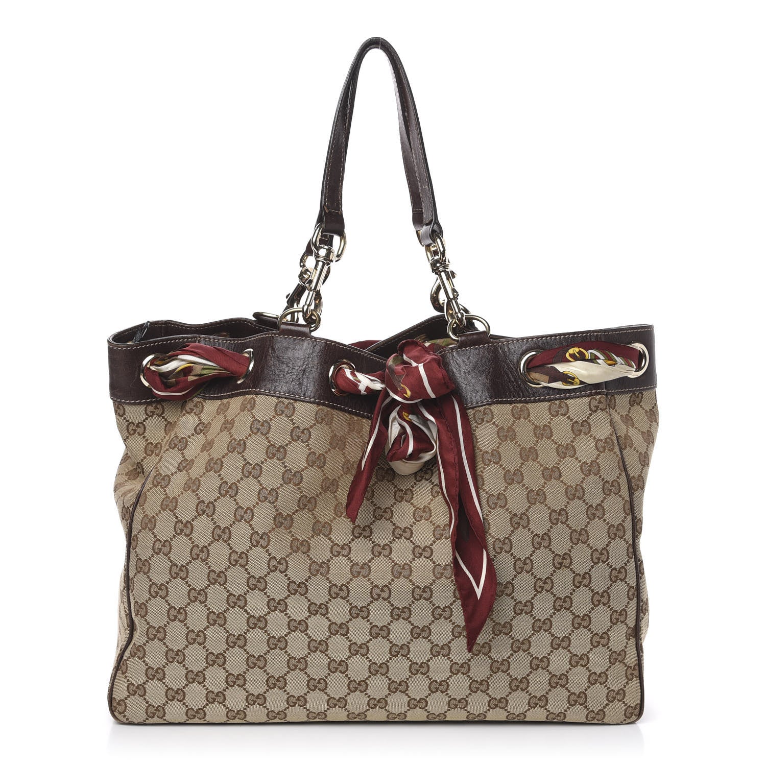 Gucci Monogram Large Positano Tote Brown 1 of 13
