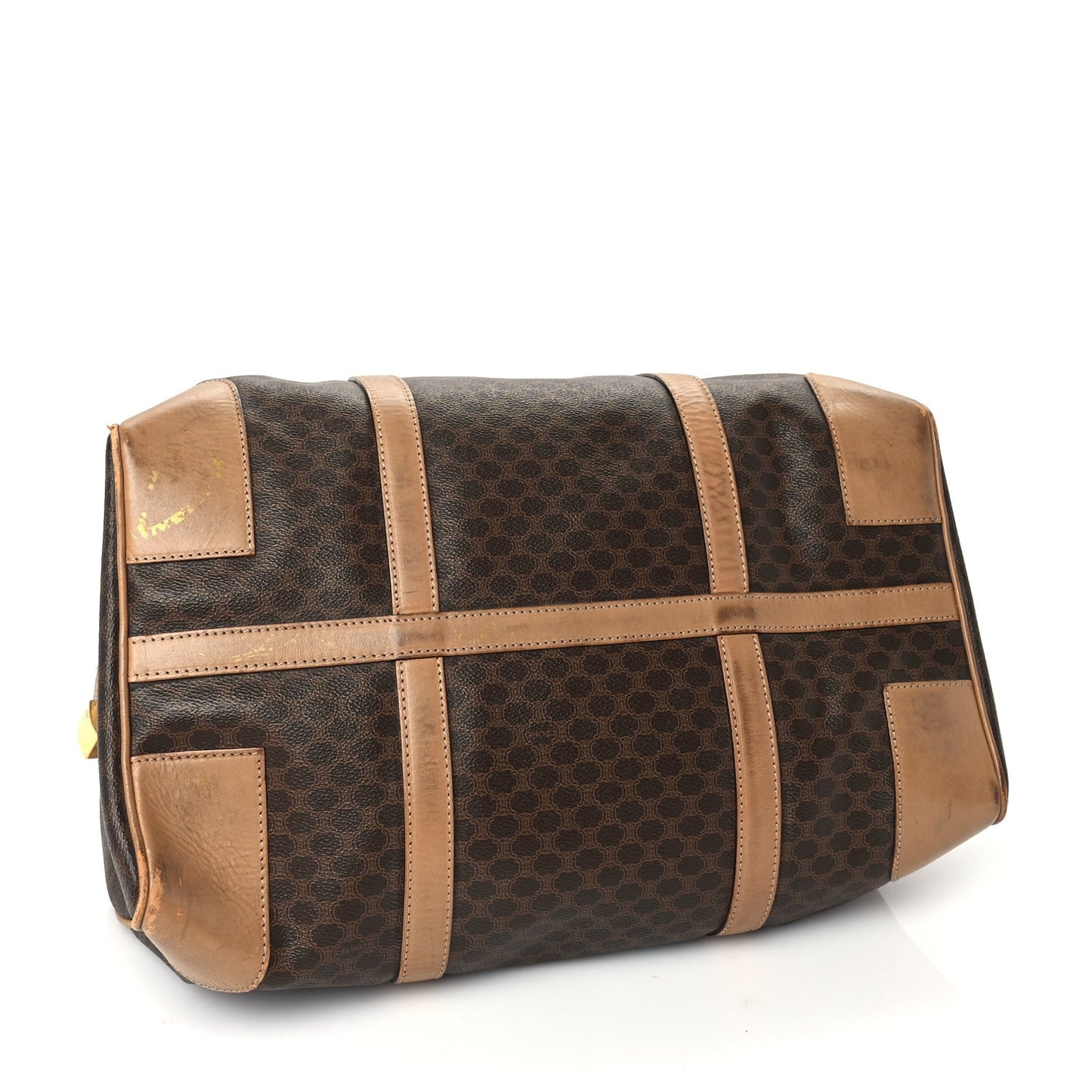 Canvas Calfskin Macadam Boston 40 Duffle Brown