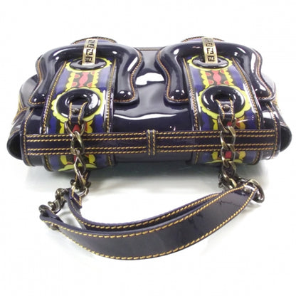 Fendi Patent Flower B Bag Blue 5 of 12