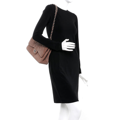 Chanel Python Jumbo Double Flap Tawny 3 of 16