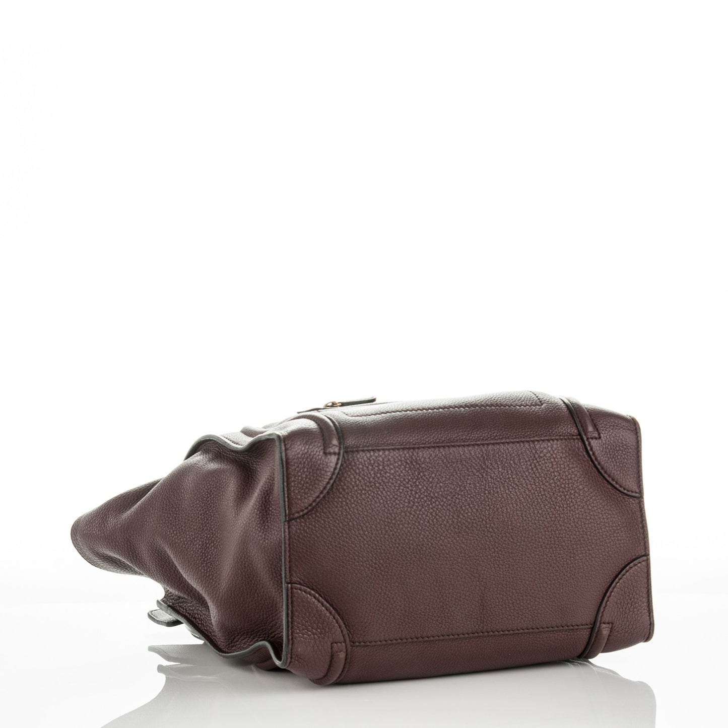 Drummed Calfskin Mini Luggage Dark Brown