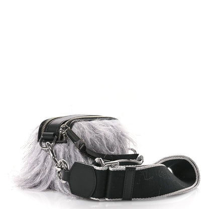 Marc Jacobs Faux Fur Calfskin The Creature Snapshot Camera Bag Grey Silver 3 of 7