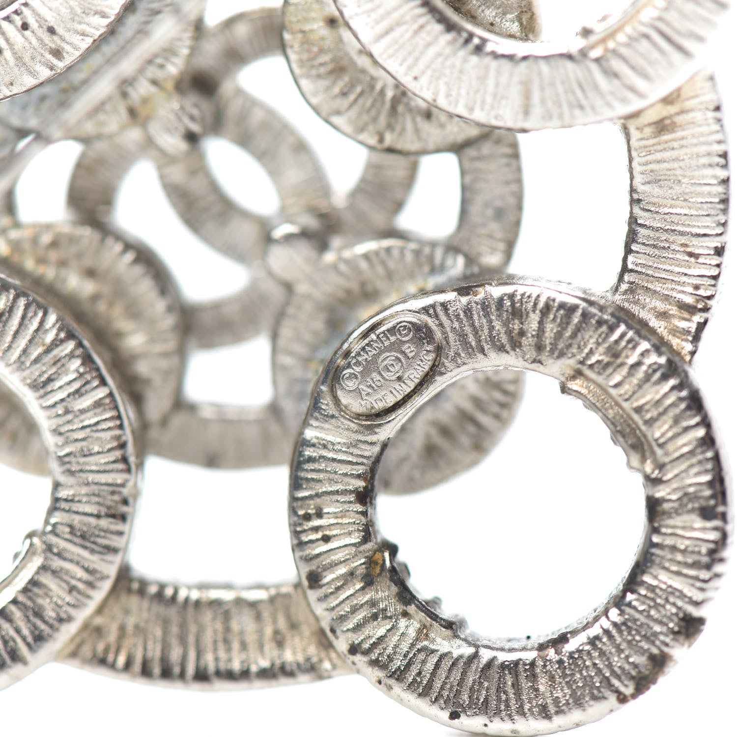 Chanel Pearl Crystal CC Brooch Silver 4 of 5