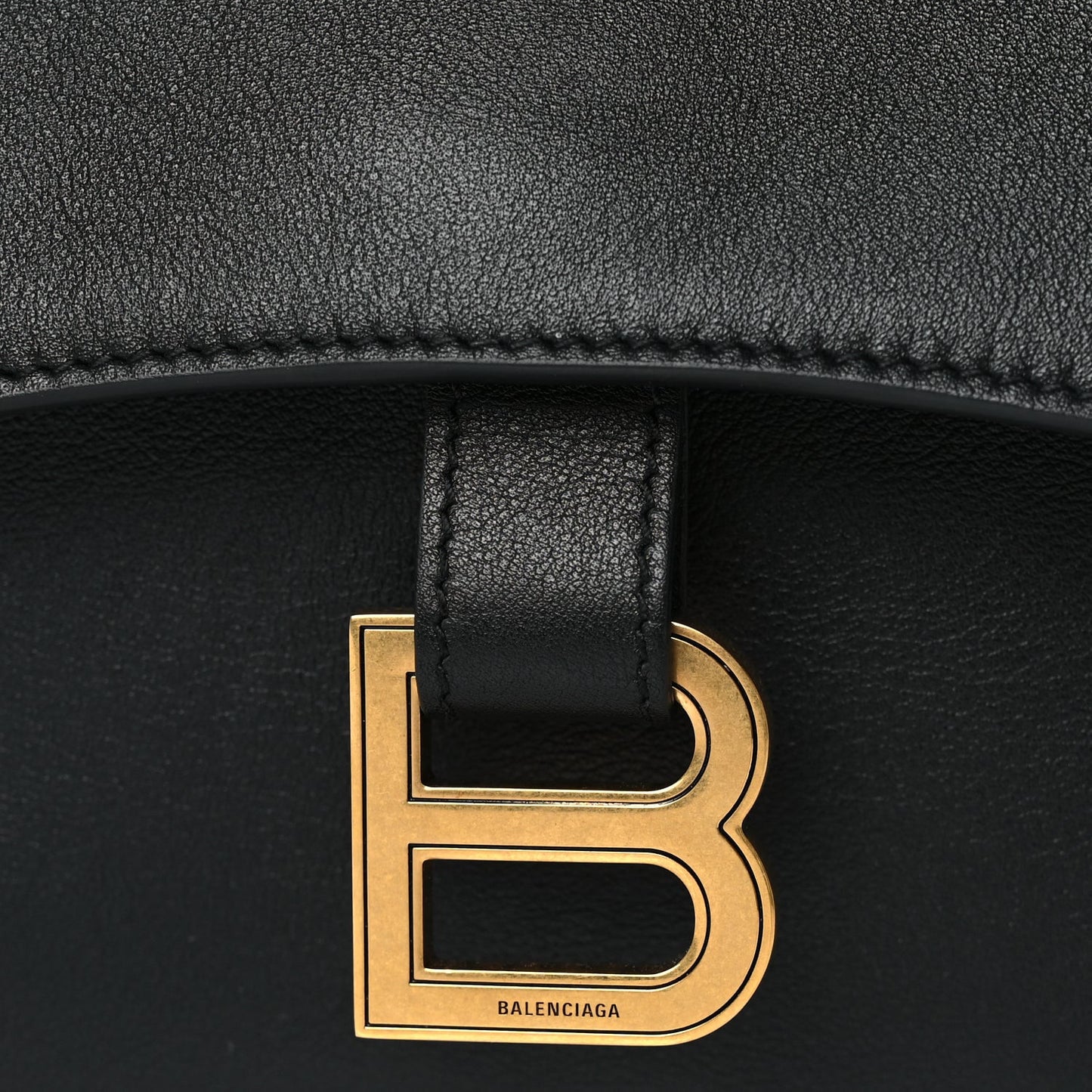 Semi Shiny Smooth Calfskin Small Downtown Shoulder Bag Black