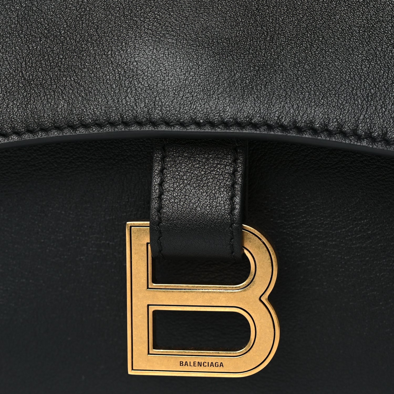Balenciaga Semi Shiny Smooth Calfskin Small Downtown Shoulder Bag Black 7 of 10