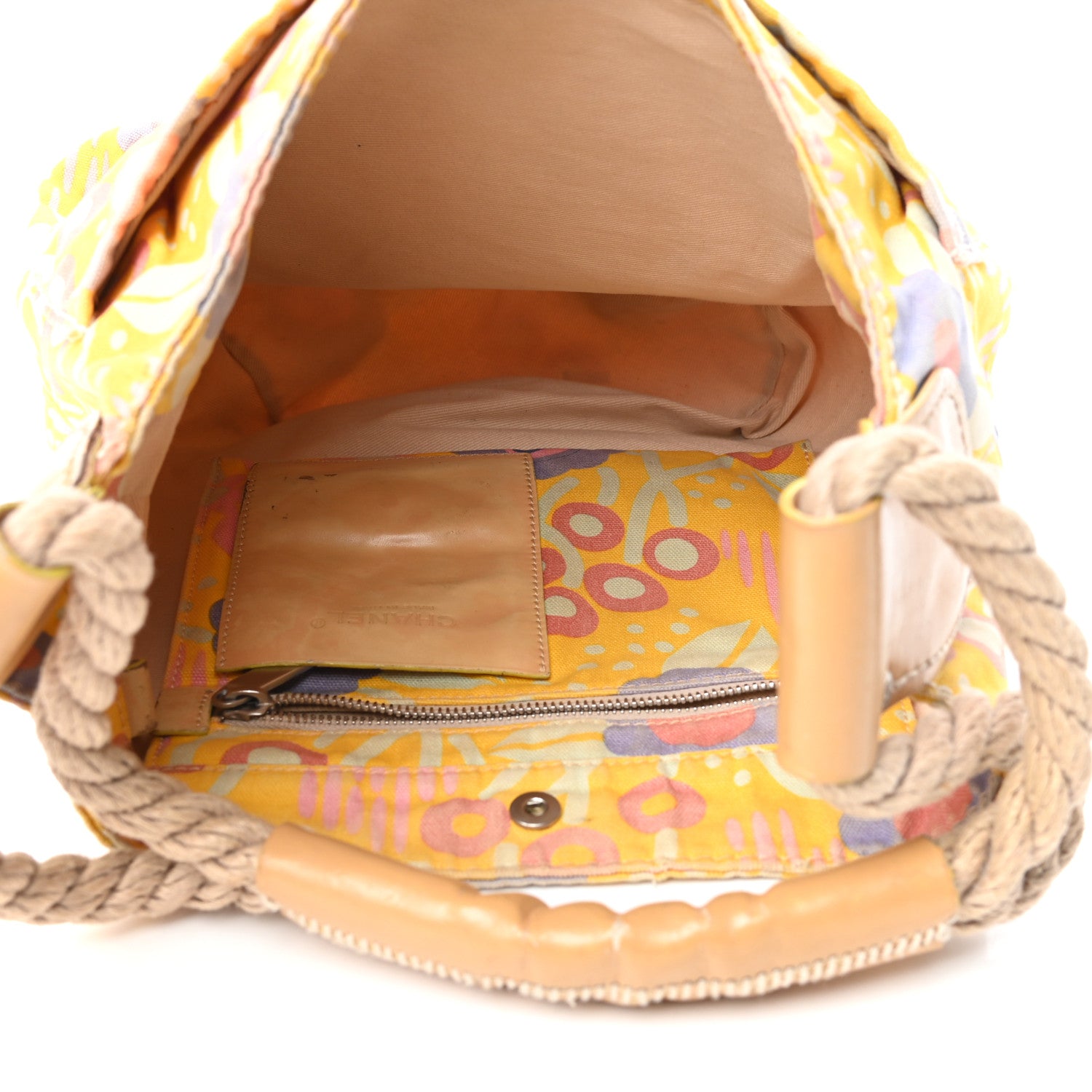 Chanel Canvas Printed Bucket Bag Multicolor 5 of 9